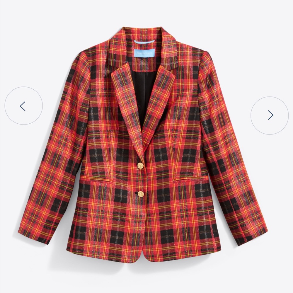 Draper James Blazer in Caroline Shimmer Plaid